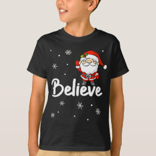 Camiseta Funny Navidades Santa Believe