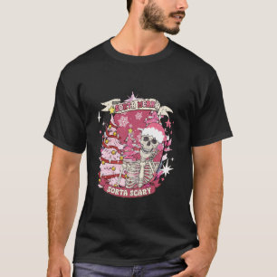 Camiseta Funny Navidades Sorta Merry Sorta Scary Skeleton X