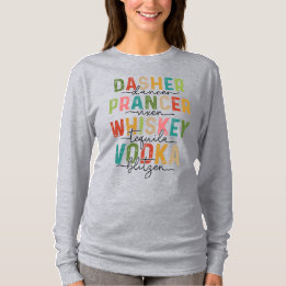 Camiseta Funny Navidades Sweatshirt Dasher Prancer Blitzen