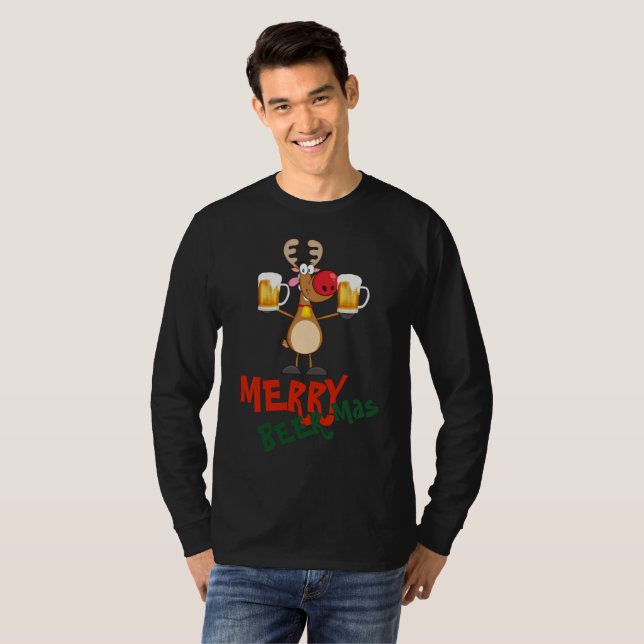 Camiseta Funny Navidades T para los amantes de las CERVEZAS (Anverso completo)