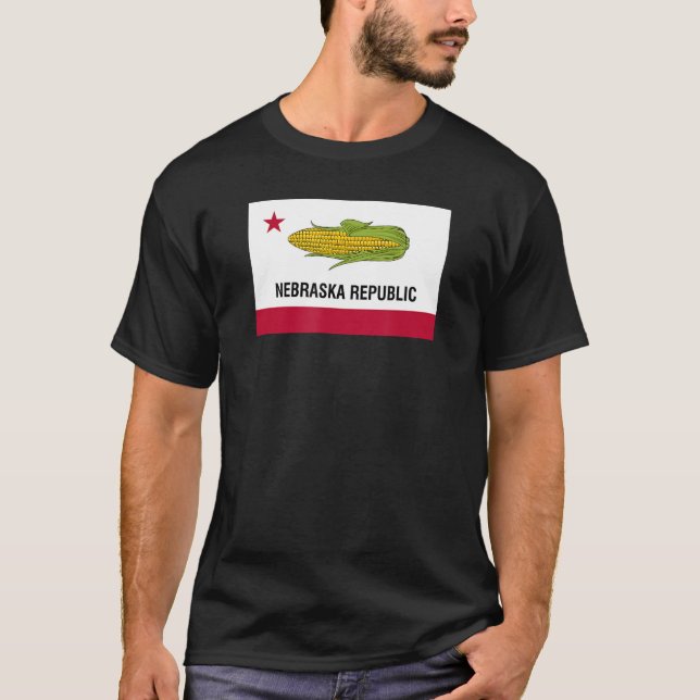 Camiseta FUNNY NEBRASKA REPÚBLICA FLAG Cornhusker State sou (Anverso)