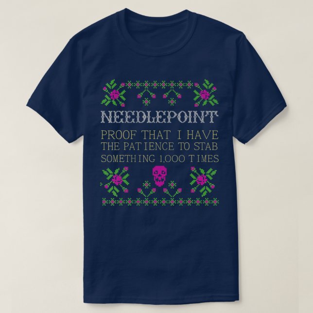 Camiseta Funny Needlepoint Cross Stitch Syutch Lover (Diseño del anverso)