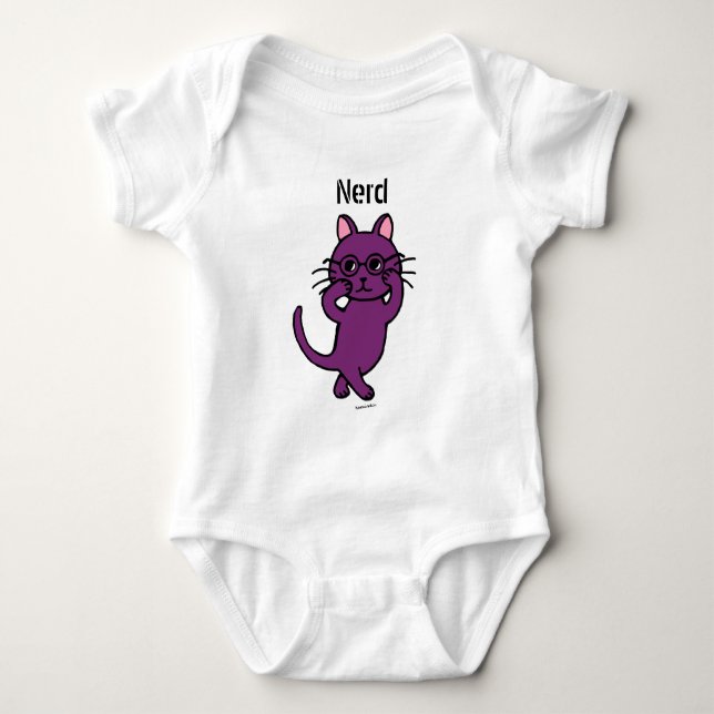 Camiseta Funny Nerd Cat Personalizado (Anverso)