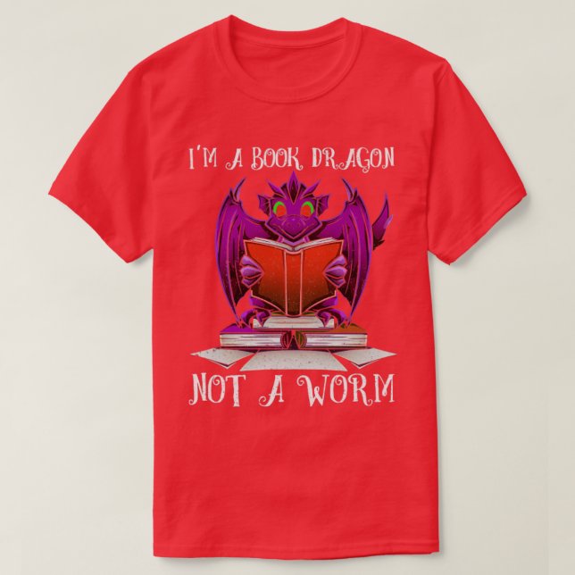 Camiseta Funny Nerd Dragon Reading (Diseño del anverso)