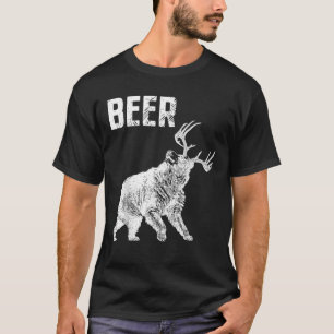 Camiseta Funny Nerdy Beer Bear Deer Hunter Drinker Pun Dads