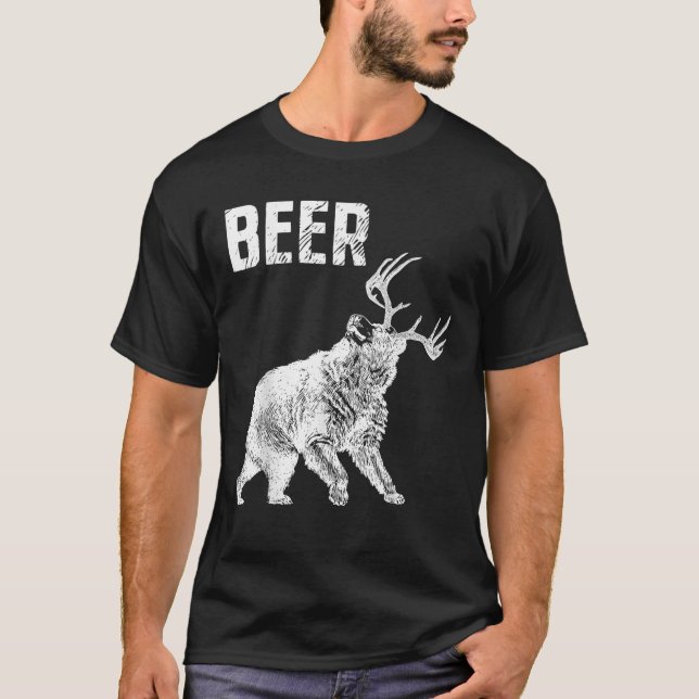 Camiseta Funny Nerdy Beer Bear Deer Hunter Drinker Pun Dads (Anverso)
