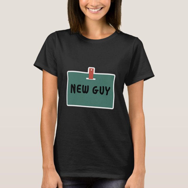 Camiseta Funny New Guy Name Badge Tee For New Employees  (Anverso)