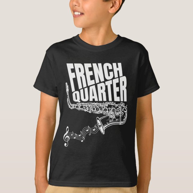 Camiseta Funny New Orleans Mardi Gras Jazz Saxophone  (Anverso)