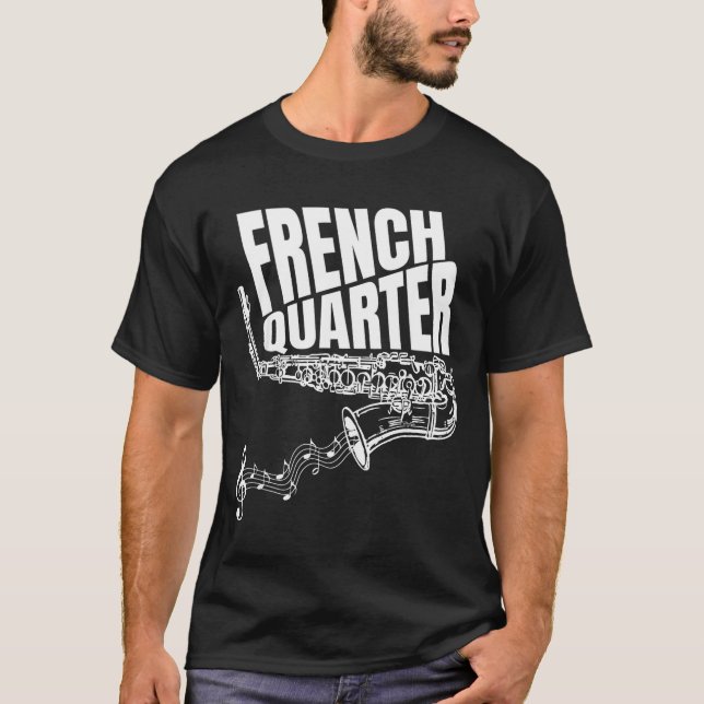 Camiseta Funny New Orleans Mardi Gras Jazz Saxophone  (Anverso)