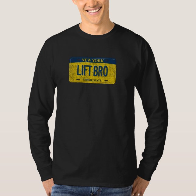 Camiseta Funny New State Vanity License Plate Lift Bro (Anverso)