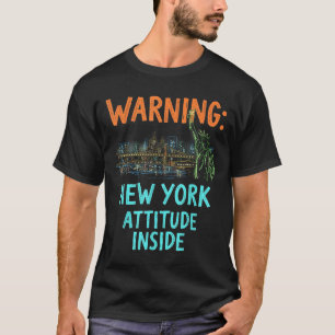 Camiseta Funny New York Night Skyline Vintage