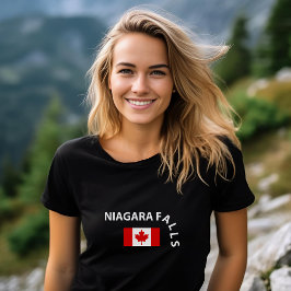Camiseta Funny Niagara cae cascada Bandera canadiense oscur