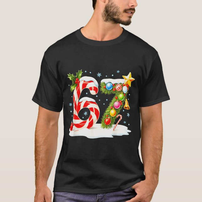 Camiseta Funny Nice Naughty 6 7 Christmas 67 Meme Xmas Boys (Anverso)