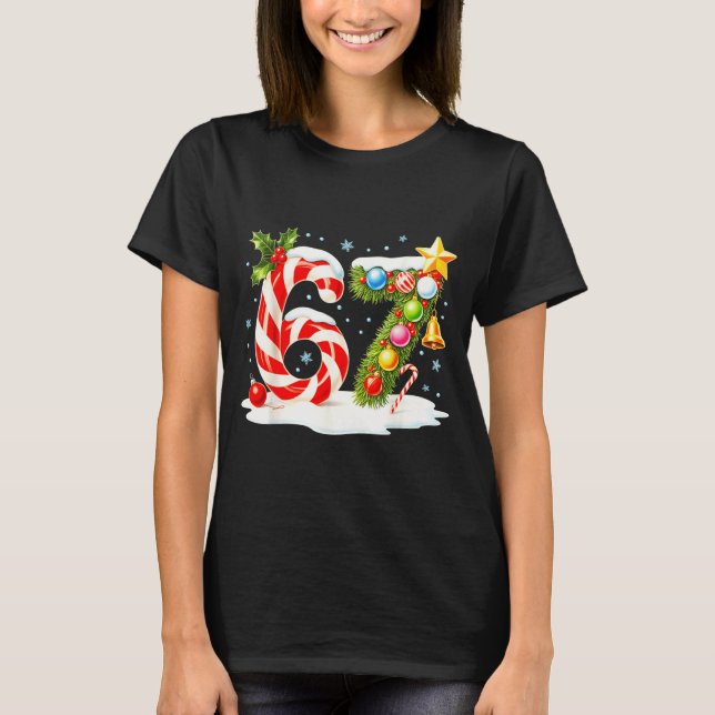 Camiseta Funny Nice Naughty 6 7 Christmas 67 Meme Xmas Boys (Anverso)