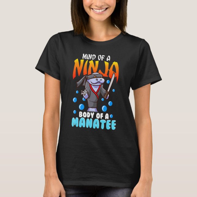 Camiseta Funny Ninja Manatee Chiste de citas Chubby Floaty  (Anverso)