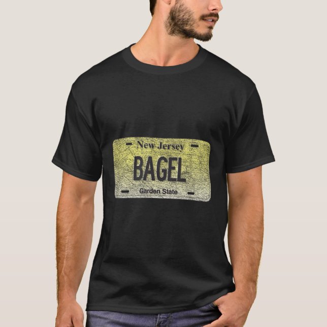 Camiseta Funny Nj State Vanity License Plate Bagel  (Anverso)