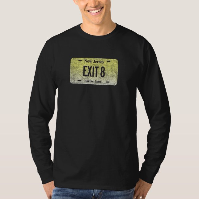 Camiseta Funny Nj State Vanity License Plate Exit 8 (Anverso)