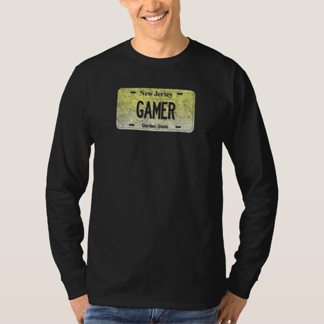 Camiseta Funny Nj State Vanity License Plate Gamer (Anverso)