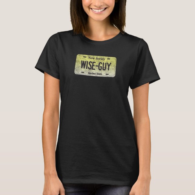 Camiseta Funny Nj State Vanity License Plate Wise Guy (Anverso)