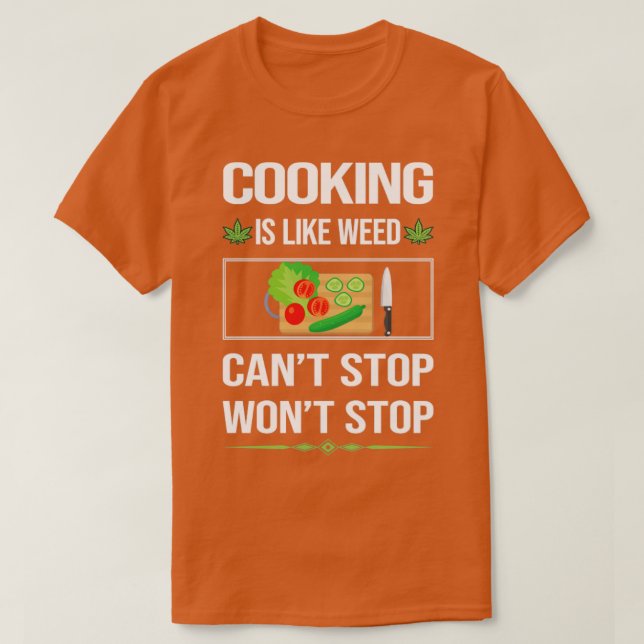 Camiseta Funny No Puede Dejar De Cocinar (Diseño del anverso)