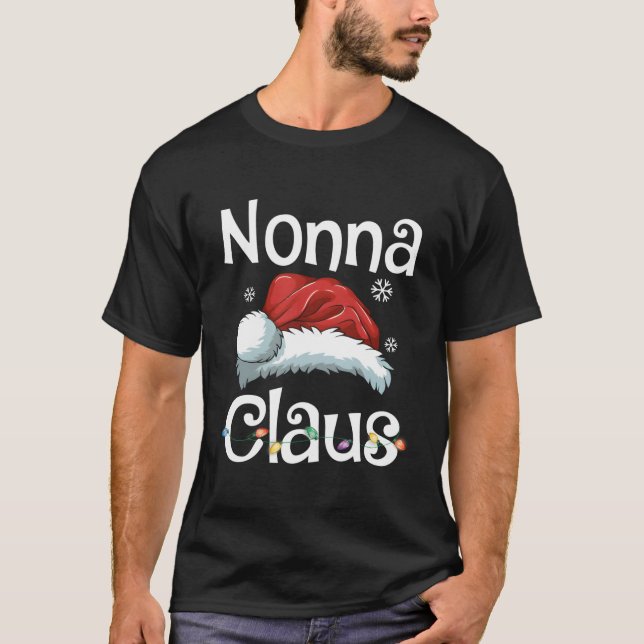 Camiseta Funny Nonna Claus Navidades T-Shirt Pajamas Santa (Anverso)