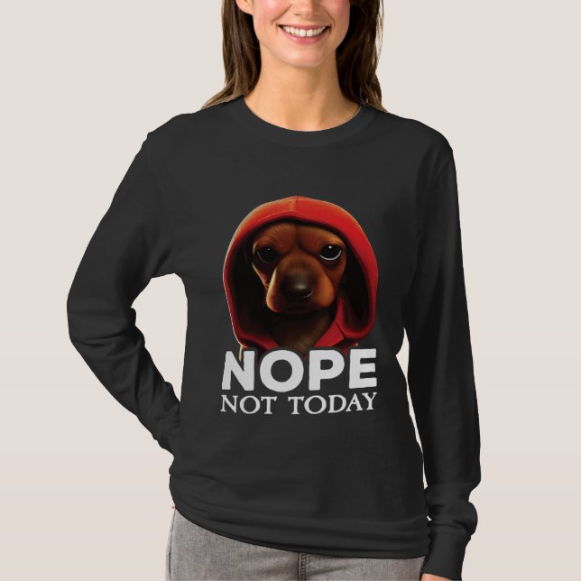 Camiseta Funny Nope Not Today Dachshund I Lazy Dachshund No (Anverso)