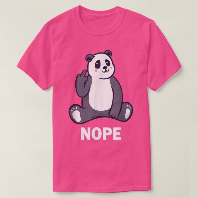 Camiseta Funny Nope Panda Bear Saying, Bear Middle Finger S (Diseño del anverso)
