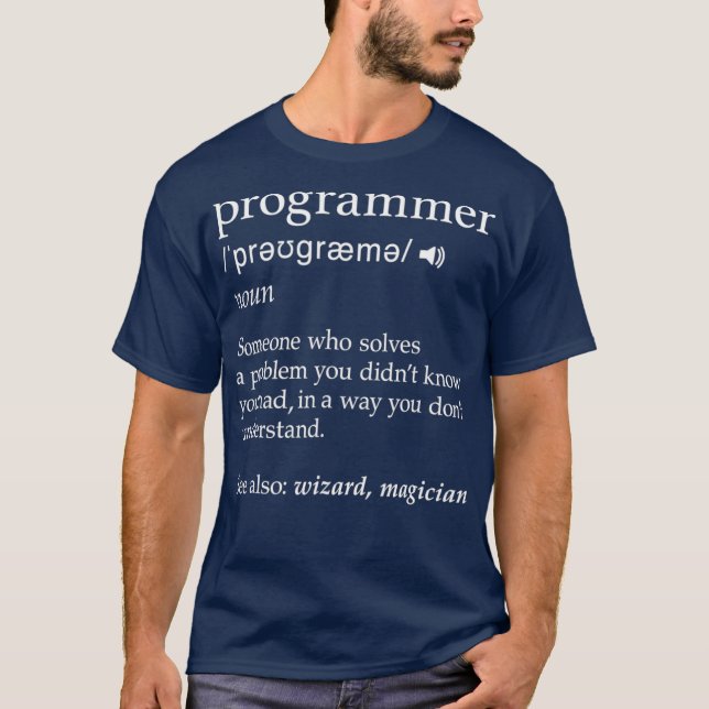Camiseta Funny Noun Programación Definición de Codificación (Anverso)