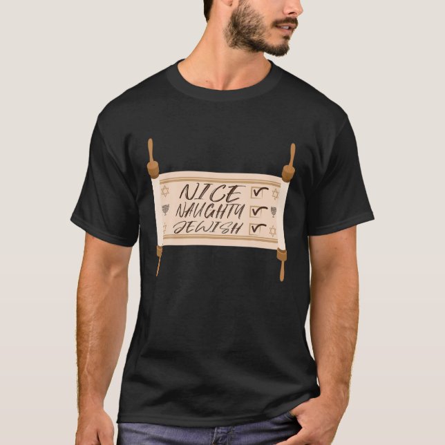Camiseta Funny Ntraviesa Navidades judíos feos de Hanukkah (Anverso)