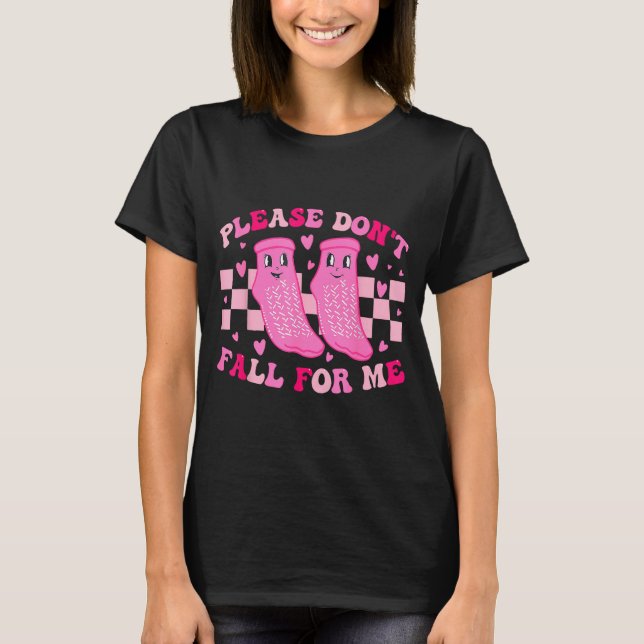 Camiseta Funny Nurse Valentine Please Don't Fall For Me Rn  (Anverso)