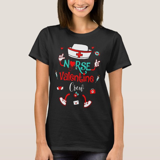Camiseta Funny Nurse Valentines Day Nurse Crew Family Group (Anverso)