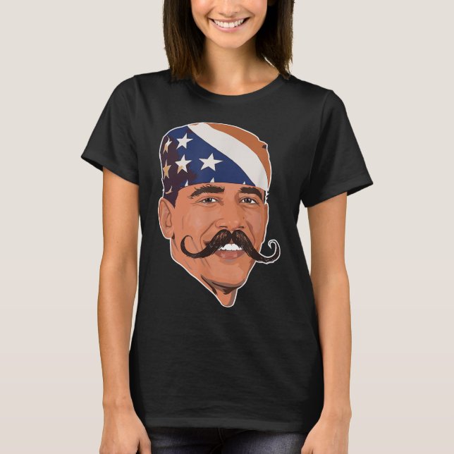 Camiseta Funny Obama Mustache American (Anverso)
