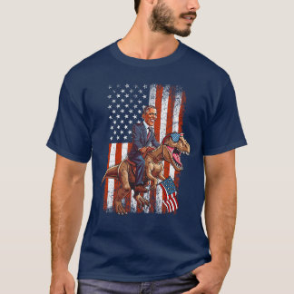 Camiseta Funny Obama Riding TRex Patriotic and Sarcastic US