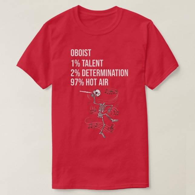 Camiseta Funny Oboist Music Orchestra Skeleton Oboe Player  (Diseño del anverso)