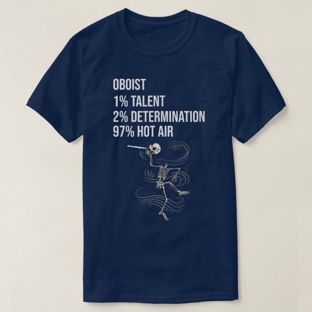 Camiseta Funny Oboist Music Orchestra Skeleton Oboe Player  (Diseño del anverso)