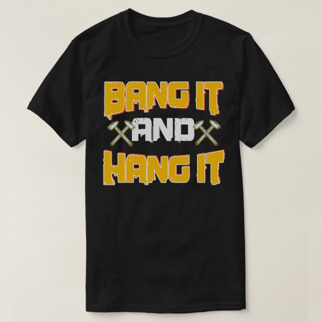 Camiseta Funny obrero Metalizado lo golpea y lo cuelga (Diseño del anverso)