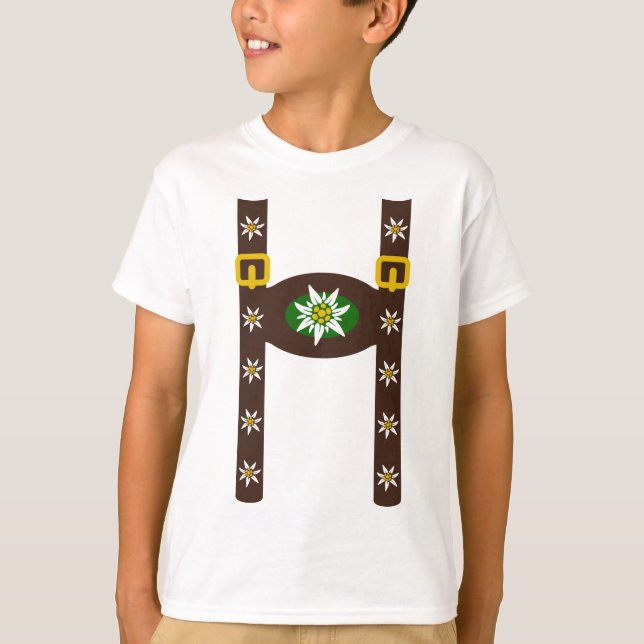 Camiseta Funny Octoberfest Lederhosen Suspendedores (Anverso)