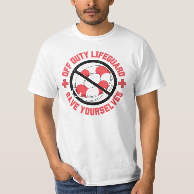 Camiseta Funny Off Duty Lifeguard Ahorra Nadar (Anverso)