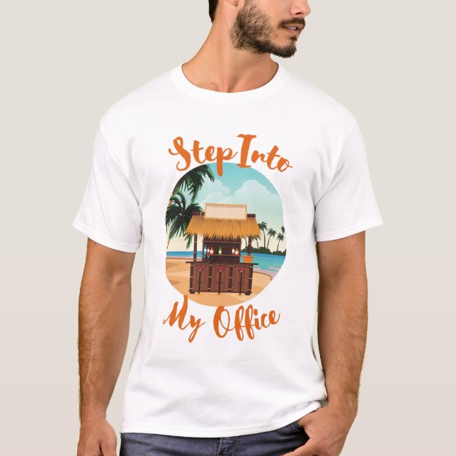 Camiseta Funny Oficina de Isla del Caribe Tropical (Anverso)