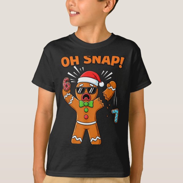 Camiseta Funny Oh Snap 67 Six Seven Meme Gingerbread Man  (Anverso)