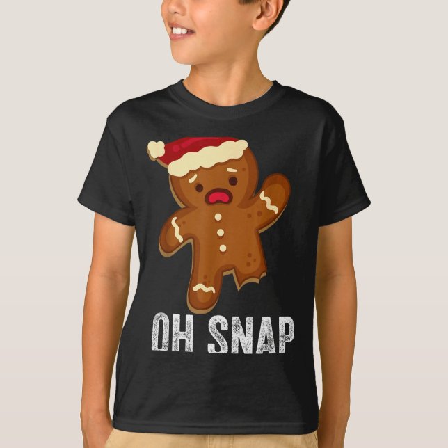 Camiseta Funny Oh Snap Gingerbread Man Christmas Cookie Xma (Anverso)