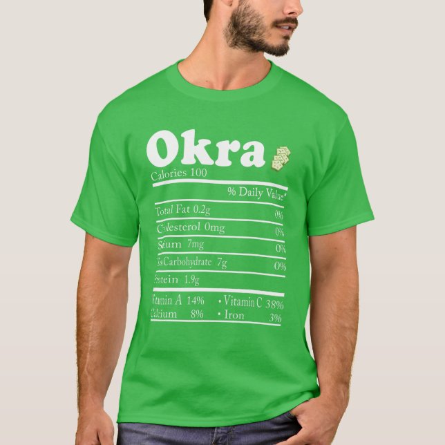 Camiseta Funny Okra Nutrition Hacts Navidades de Acción de  (Anverso)