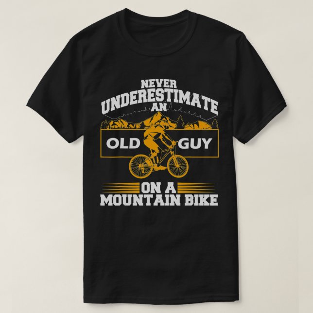 Camiseta Funny Old Biker Mountain Bike Gift  Cute Bicycle R (Diseño del anverso)