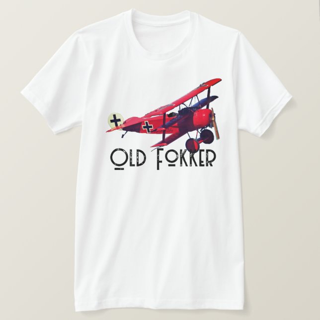 Camiseta Funny "Old Fokker" (Anverso del diseño)