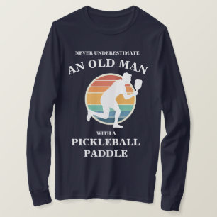 Camiseta Funny Old Man Pickleball Paddle Player Retro