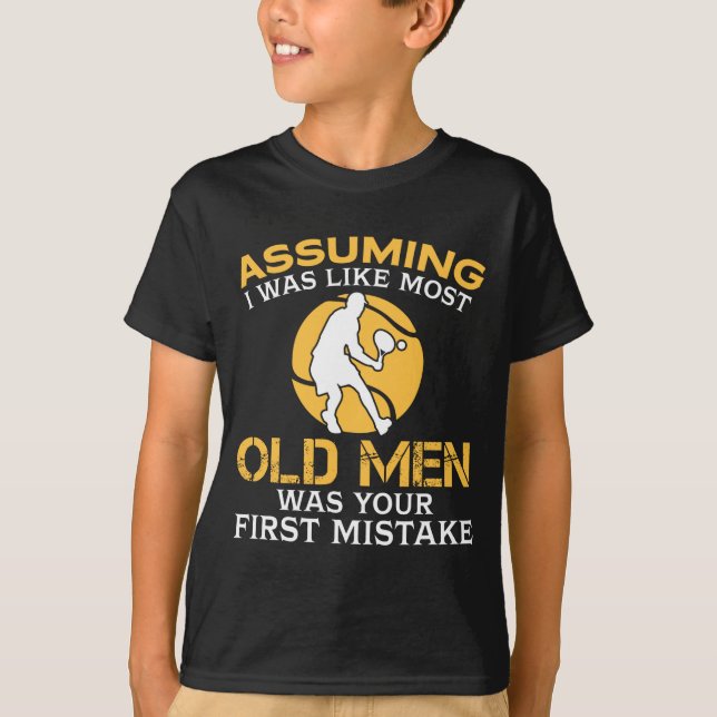 Camiseta Funny Old Men Who Loves Tennis  (Anverso)