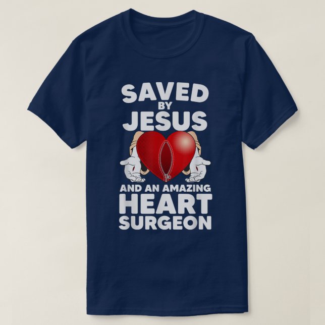 Camiseta Funny Open Heart Surgery Design Para Hombres Mujer (Diseño del anverso)
