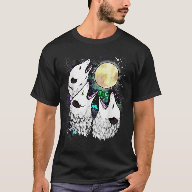 Camiseta Funny Opossum Moon Cute Screaming Possum Shirt (Anverso)