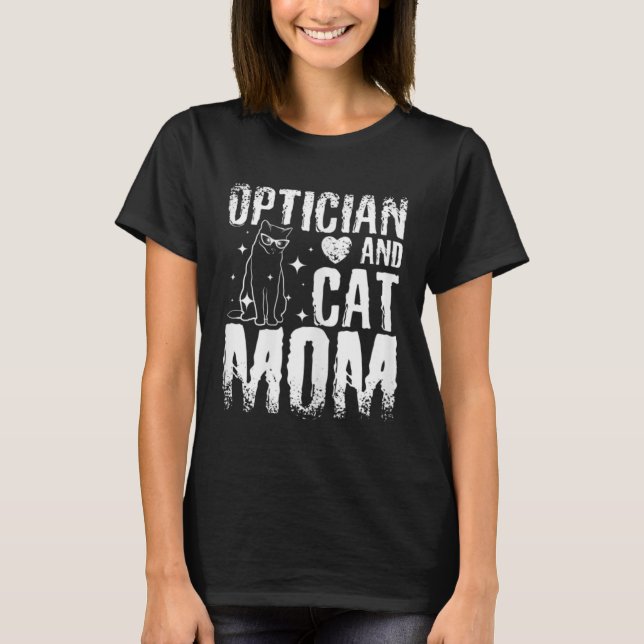 Camiseta Funny Opticist And Cat Mom Optometrist Kitten Moth (Anverso)
