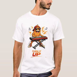 Camiseta Funny Orange Keyboard Player Character Music